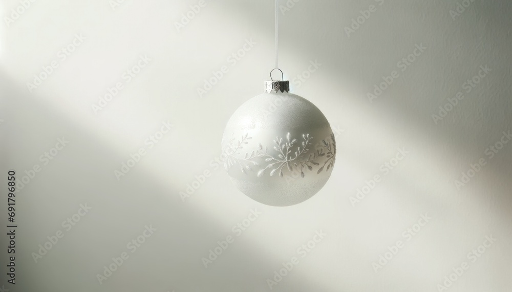 Silver white bauble. AI Generated. Silver white bauble. AI Generated.