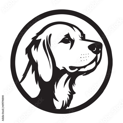 black and white golden dog logo