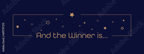And the winner is card on white background	
