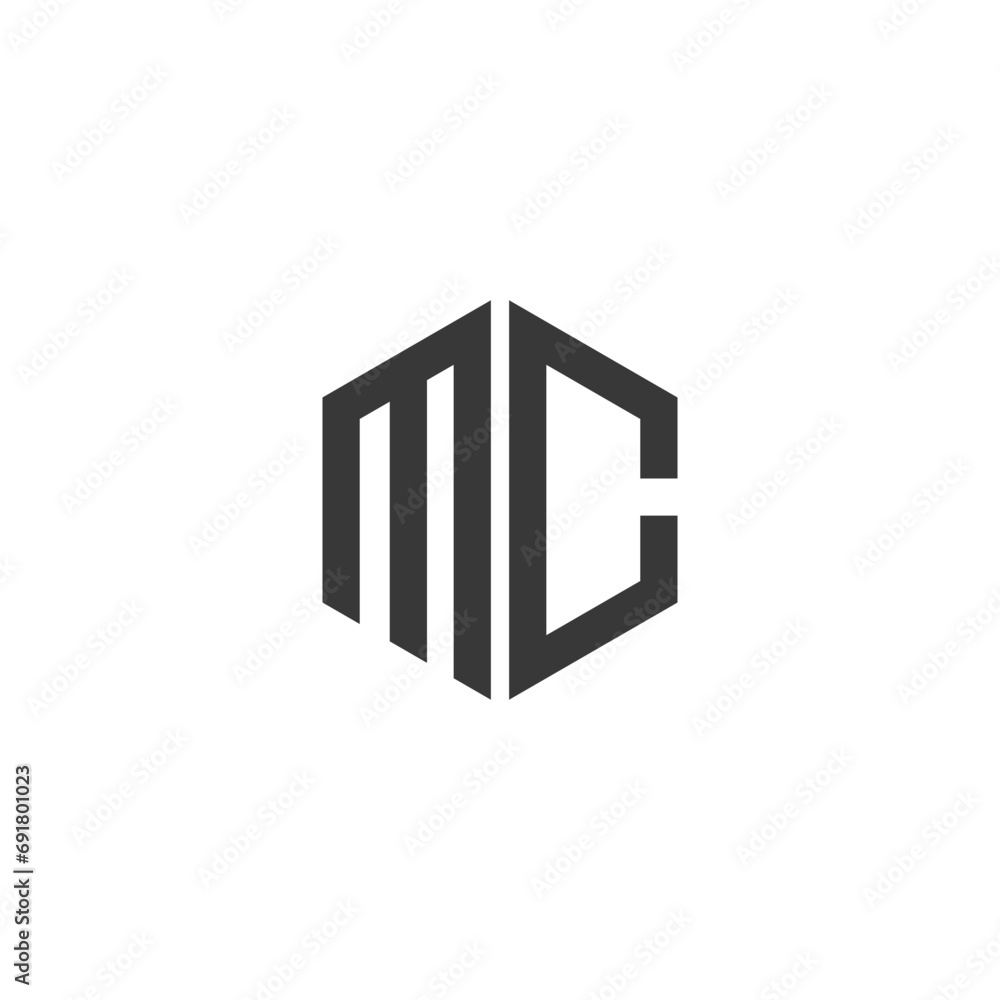 MC logo Vector Design Black on White Background MC logo Vector Design Black on White Background