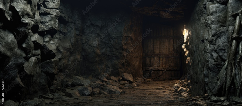 Shut entrance of the deserted shaft.