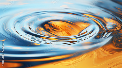 Abstract background of water ripples. Blue, yellow colors.