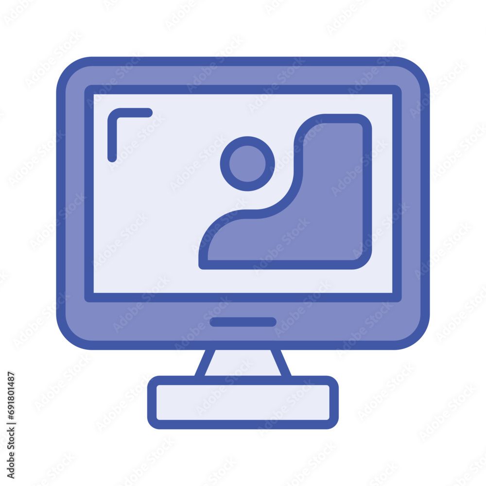 design inside monitor showing concept icon of digital art in flat style design inside monitor showing concept icon of digital art in flat style