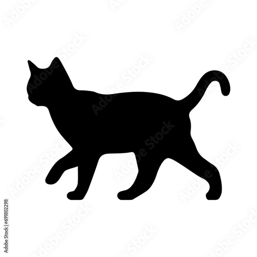 A cat walking vector silhouette