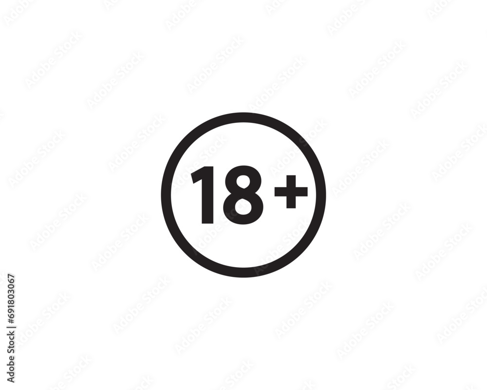 Adult sign icon vector symbol design illustration Adult sign icon vector symbol design illustration