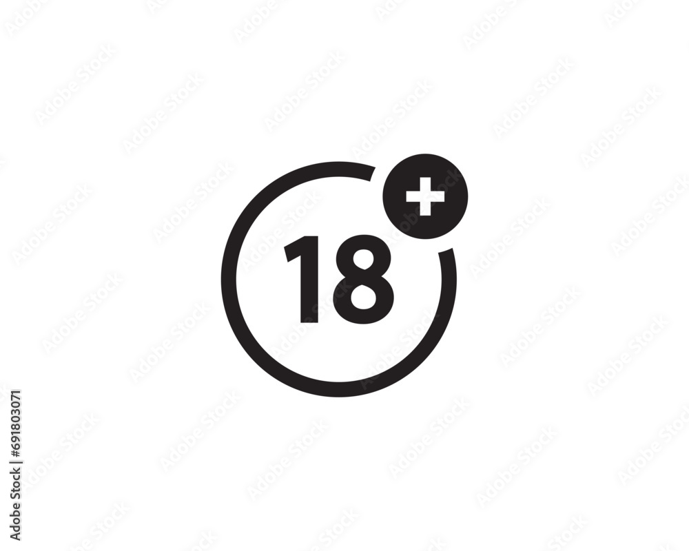 Adult sign icon vector symbol design illustration Adult sign icon vector symbol design illustration