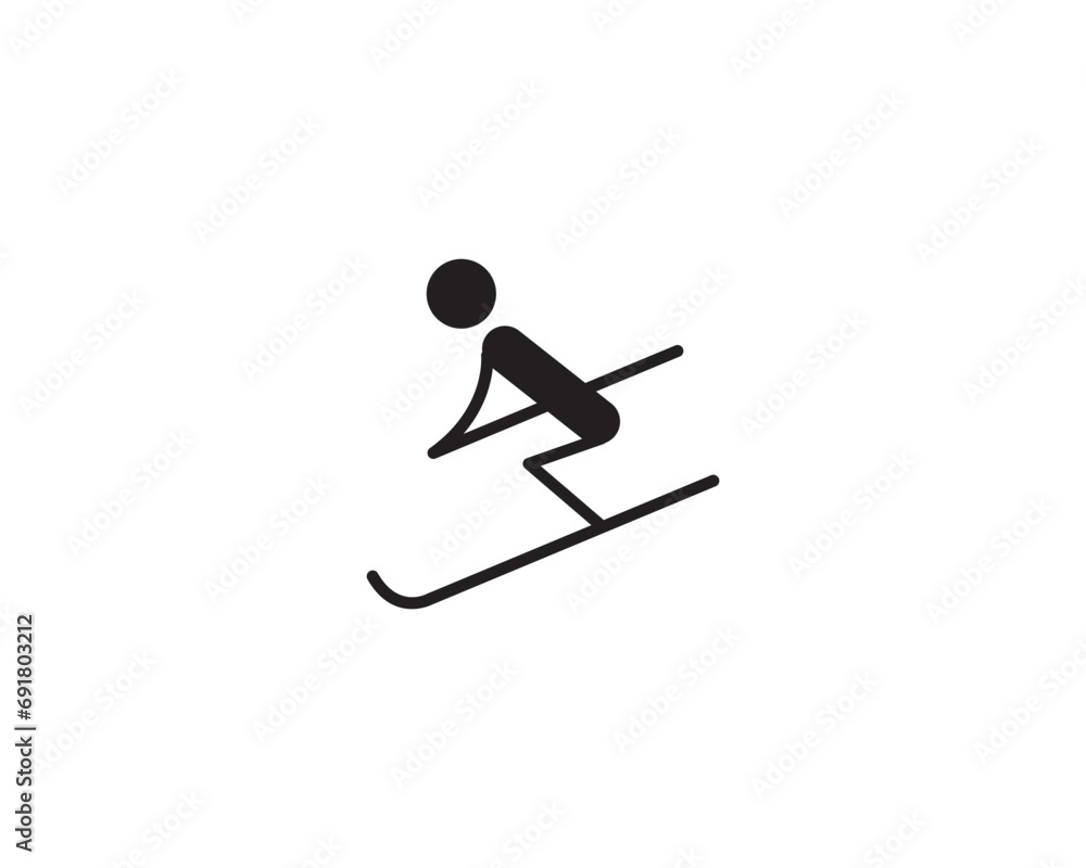 Alpine skiing icon vector symbol design illustration.