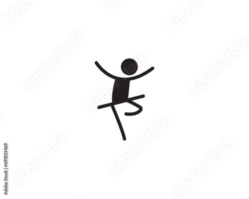 Ballet dancer icon vector symbol design illustration