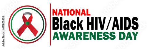 National Black Hiv Aids Awareness Day. Holiday concept. Template for background, banner, card, poster with text inscription. Vector illustration