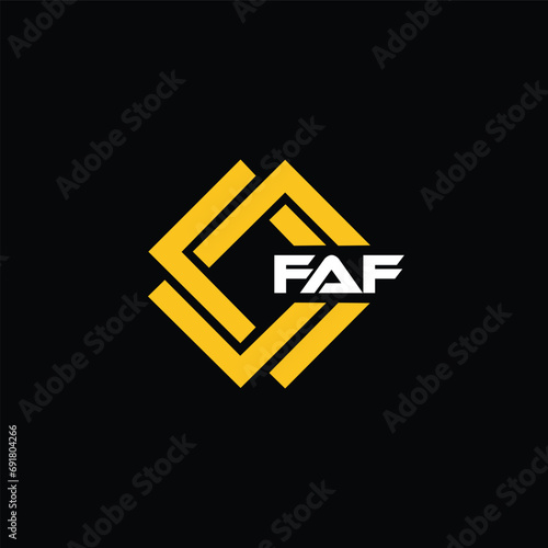 FAF letter design for logo and icon.FAF typography for technology, business and real estate brand.FAF monogram logo. photo