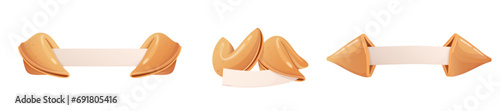 Chinese fortune cookies, vector illustration in cartoon style