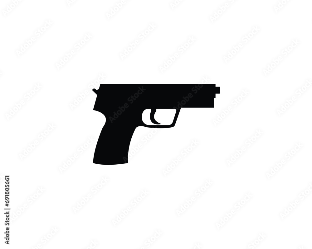 Gun pistol icon vector symbol design illustration Gun pistol icon vector symbol design illustration