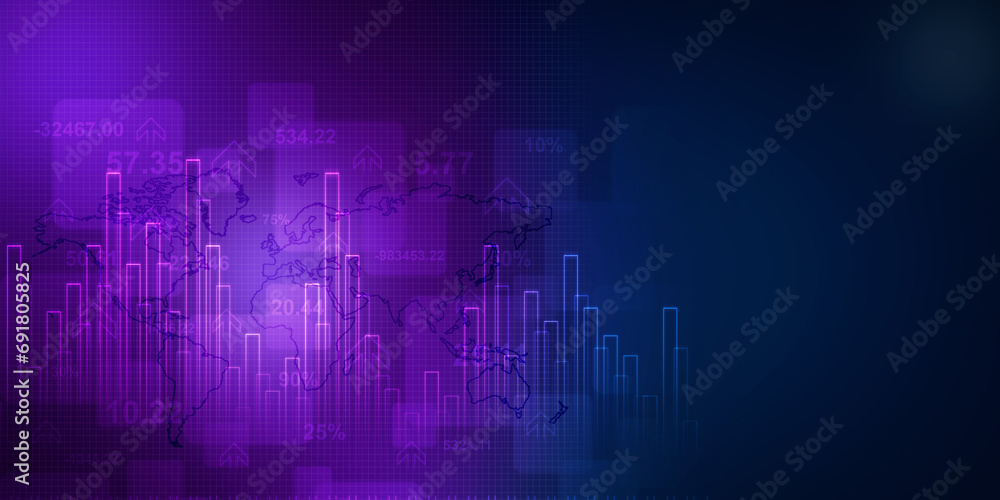 2d rendering Stock market online business concept. business Graph 2d rendering Stock market online business concept. business Graph