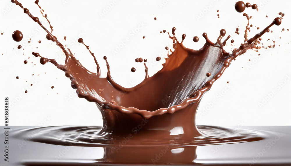 Chocolate splash isolated on white background Chocolate splash isolated on white background