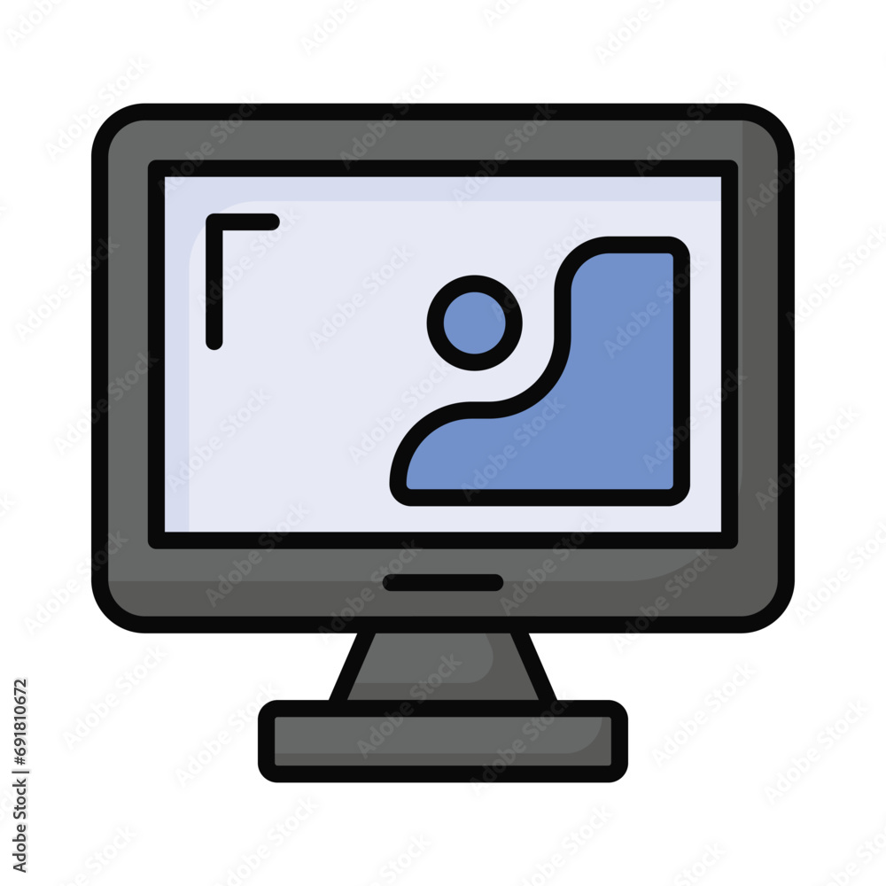 design inside monitor showing concept icon of digital art in flat style design inside monitor showing concept icon of digital art in flat style