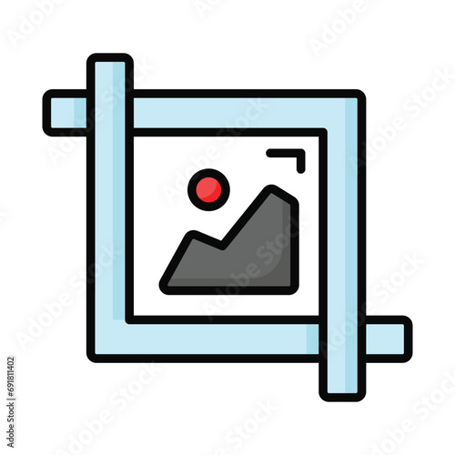 Image crop tool vector, editing tool, Perfect for web and app interfaces, presentations, infographics