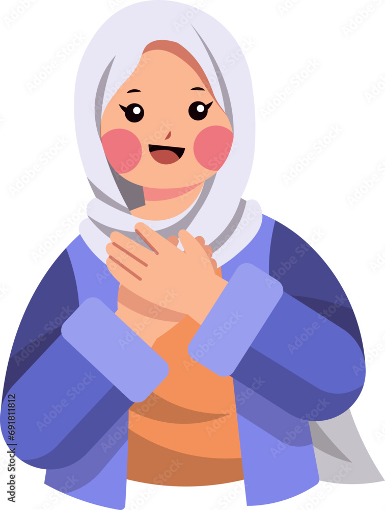 Woman Moslem Flat Illustration