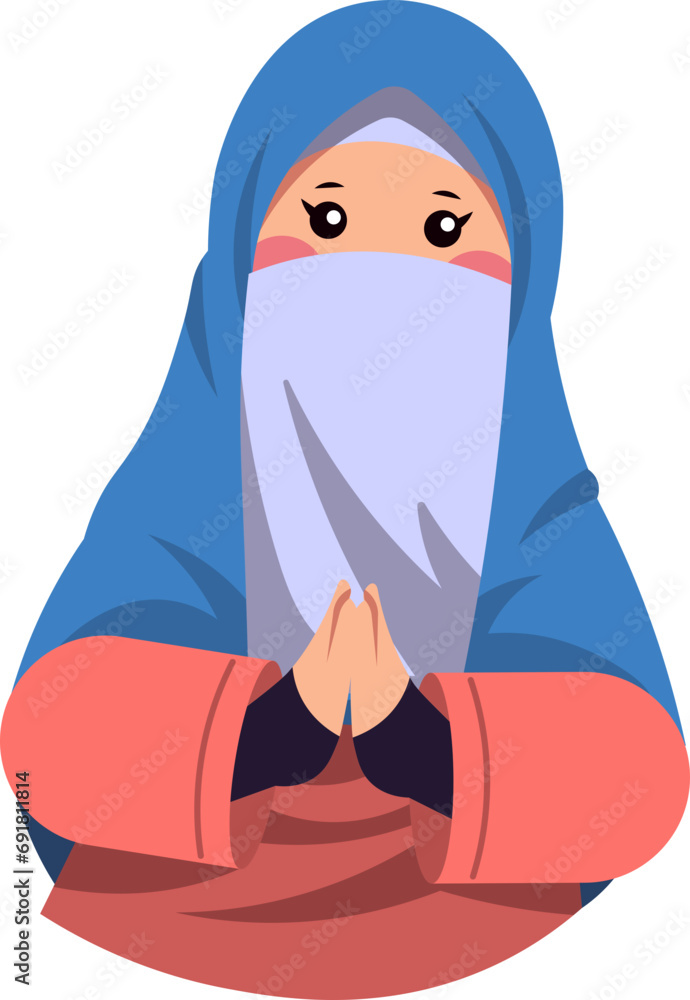 Woman Moslem Flat Illustration Woman Moslem Flat Illustration