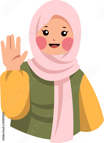 Woman Moslem Flat Illustration