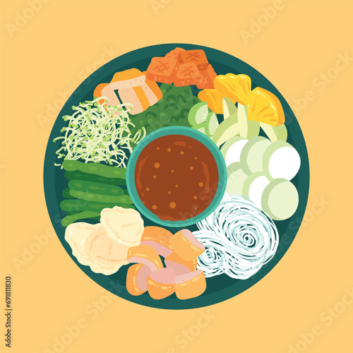 rujak cingur food illustration photo