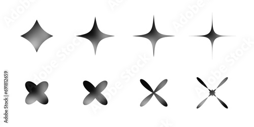 set of black and white y2k element