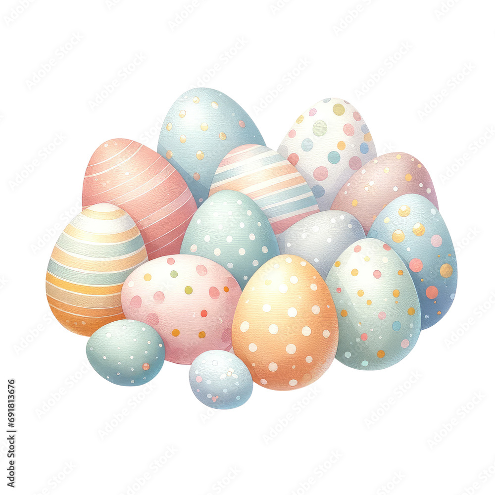 Happy Easter With cute Gnome And Egg Basket Of Easter. Cute Cartoon Illustration