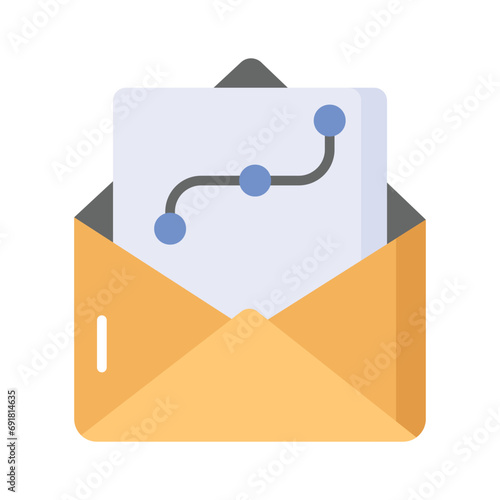 Design file inside letter envelope denoting concept vector of design mail
