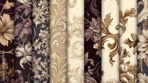 scrapbooking paper pattern vintage ephemera, baroque