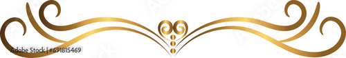 golden swirl lines calligraphy ornament, border
