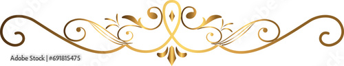 golden swirl lines calligraphy ornament, border