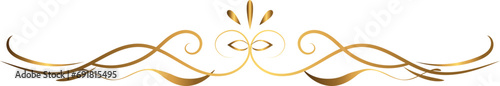 golden swirl lines calligraphy ornament, border