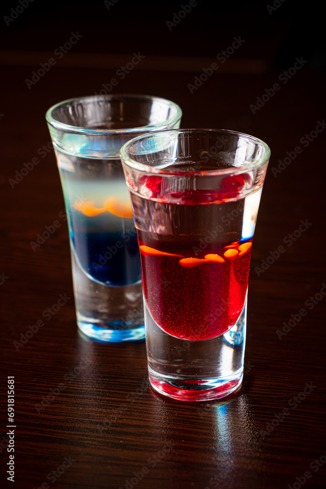 alcohol shots in the bar alcohol shots in the bar
