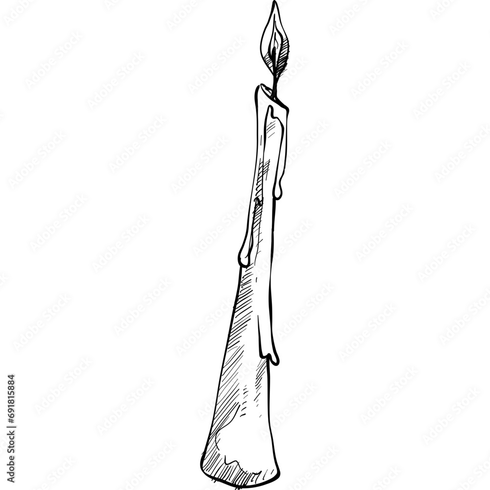 candle handdrawn illustration