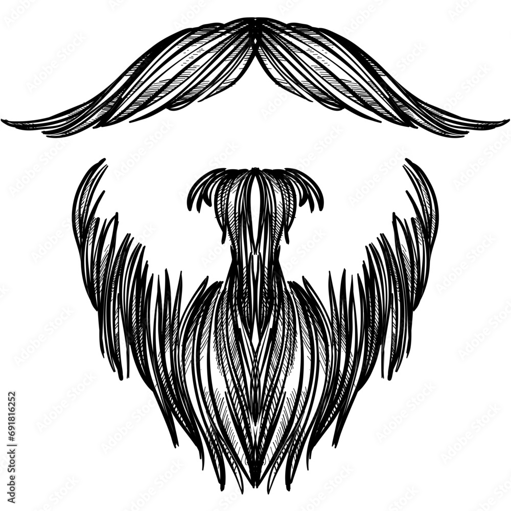 Obraz premium beard handdrawn illustration