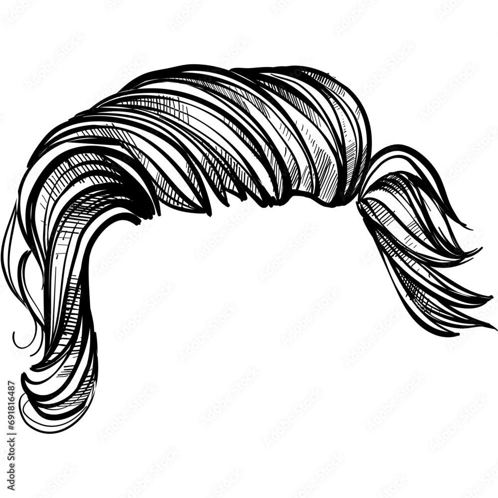 Obraz premium male hairstyle handdrawn illustration