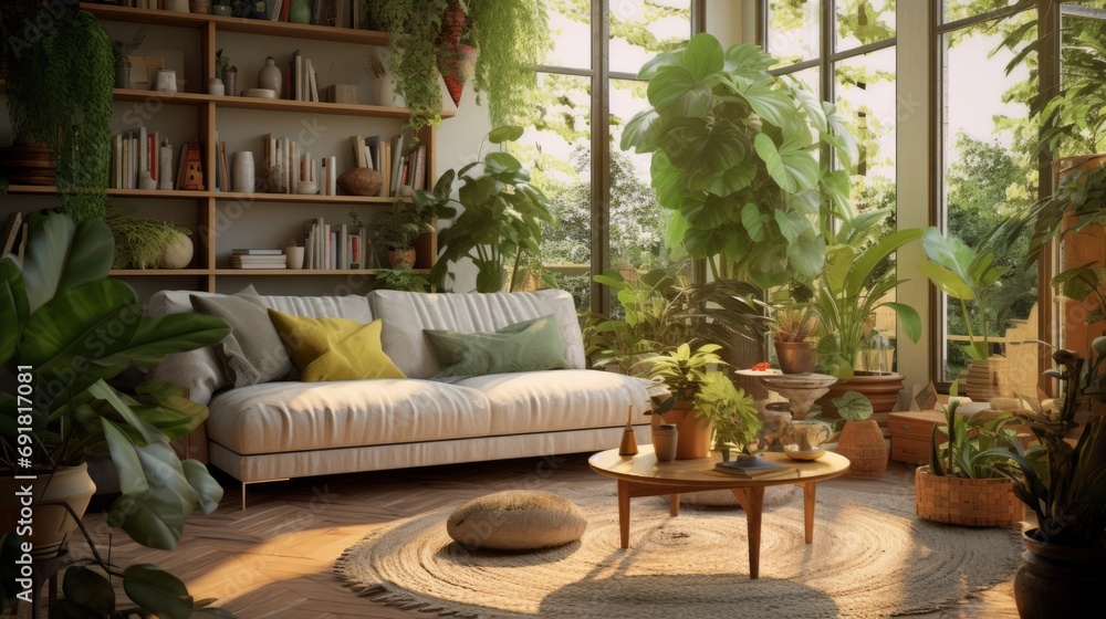 Fototapeta premium livingroom with plants