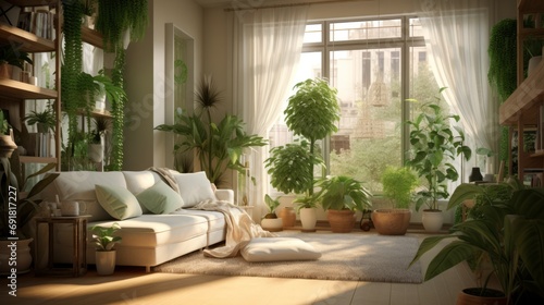 livingroom with plants photo