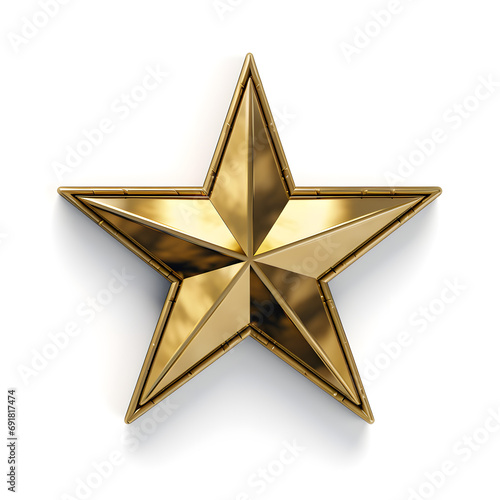 Gold shape star on white background