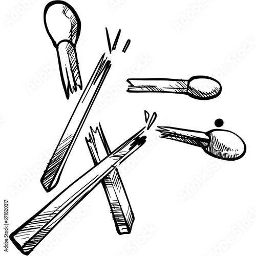 stick lighter handdrawn illustration