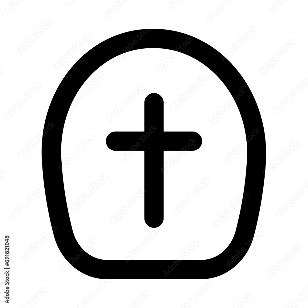 Obraz premium Graveyard Line UI Icon
