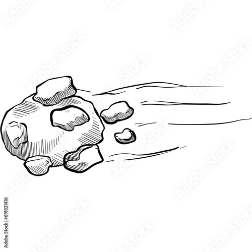 meteor handdrawn illustration
