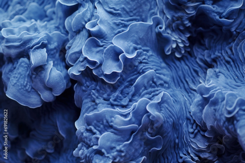 Close-up of a blue coral reef. Biophilic design. Organic abstract background © Polli Deeva
