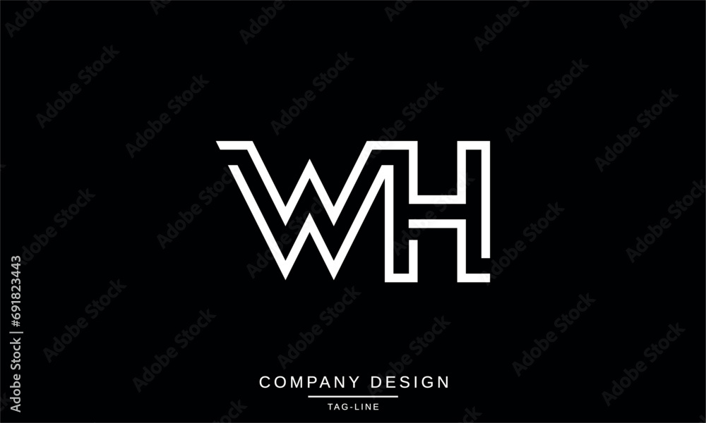 WH, HW, Abstract Letters Logo Monogram WH, HW, Abstract Letters Logo Monogram