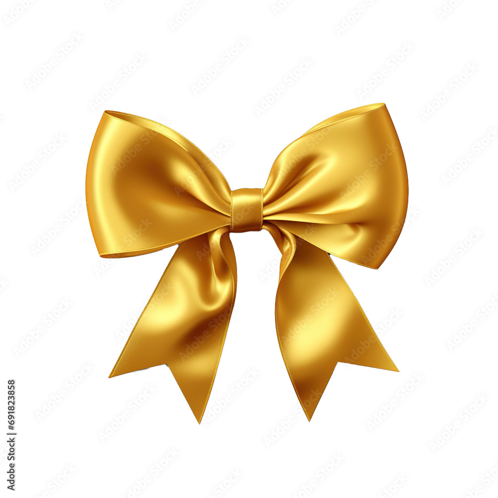 Gold Ribbon on Transparent Background, PNG Transparent. Bow, Christmas, Xmas, Gift, Birthday, Present
