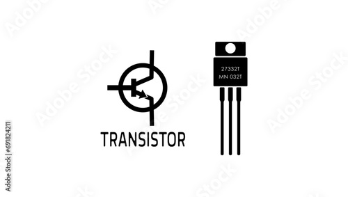 transistor , black isolated silhouette