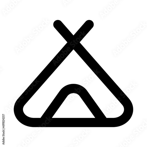 Camping Area Line UI Icon