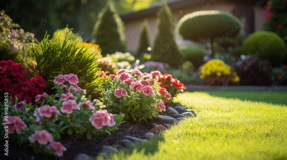 Blossoming Beauty in an Ornamental Garden