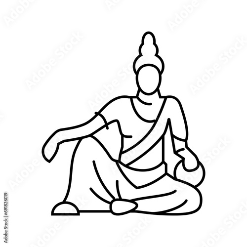 bodhisattva buddhism line icon vector. bodhisattva buddhism sign. isolated contour symbol black illustration