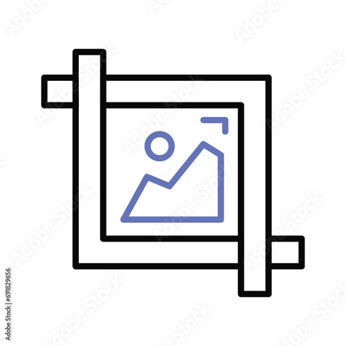 Image crop tool vector, editing tool, Perfect for web and app interfaces, presentations, infographics