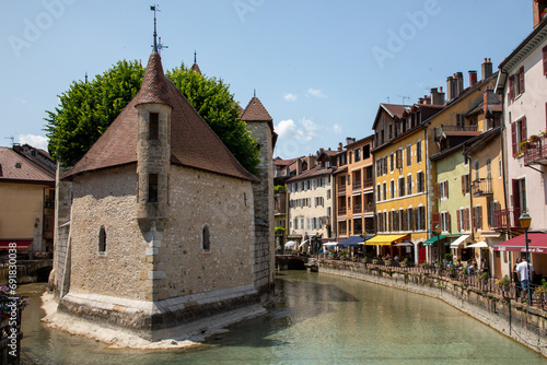 river canal in Annecy city in France
